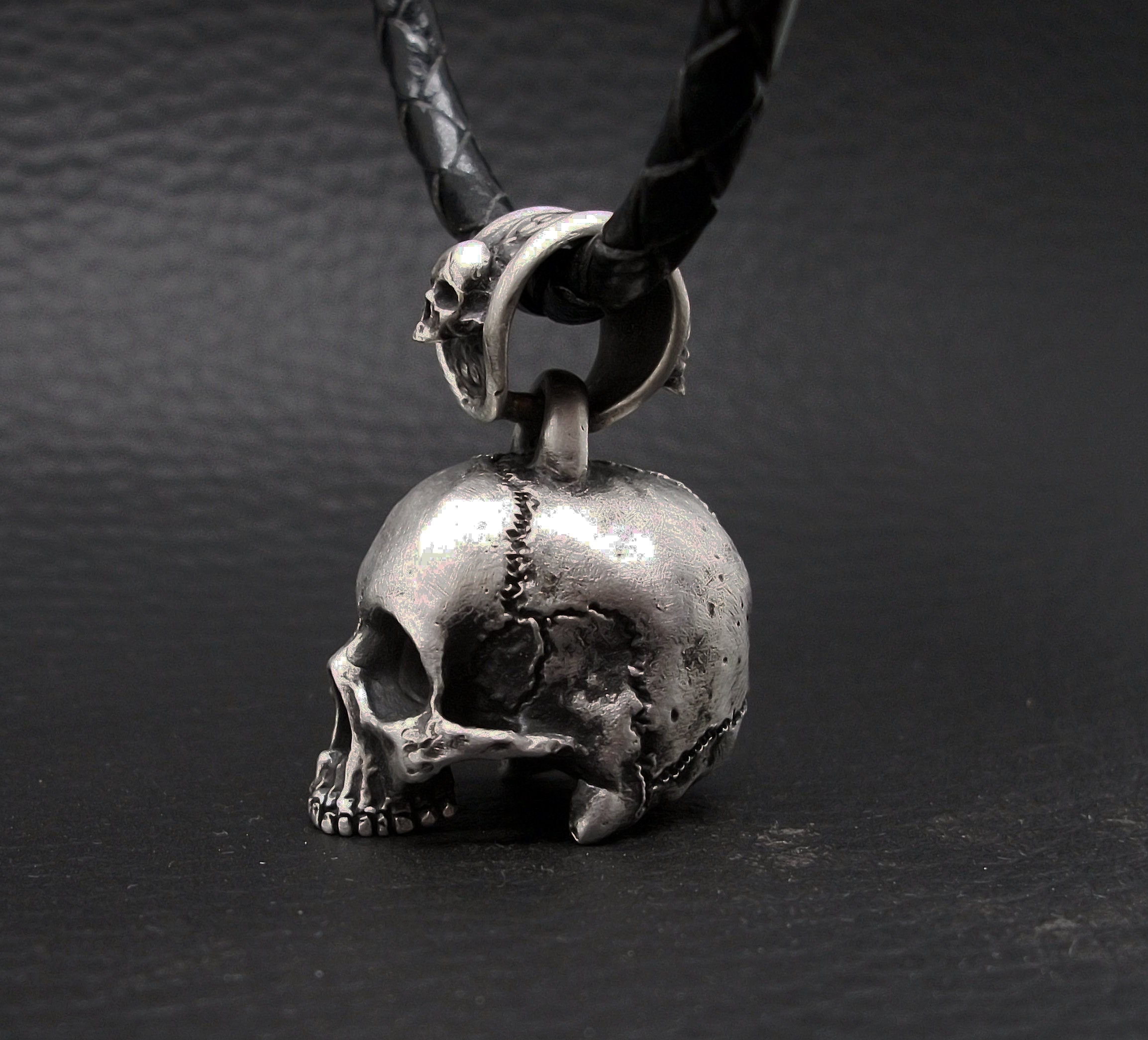Skull pendant - Sterling Silver Heavy skull Pendant - 40 grams Designed from real human skull