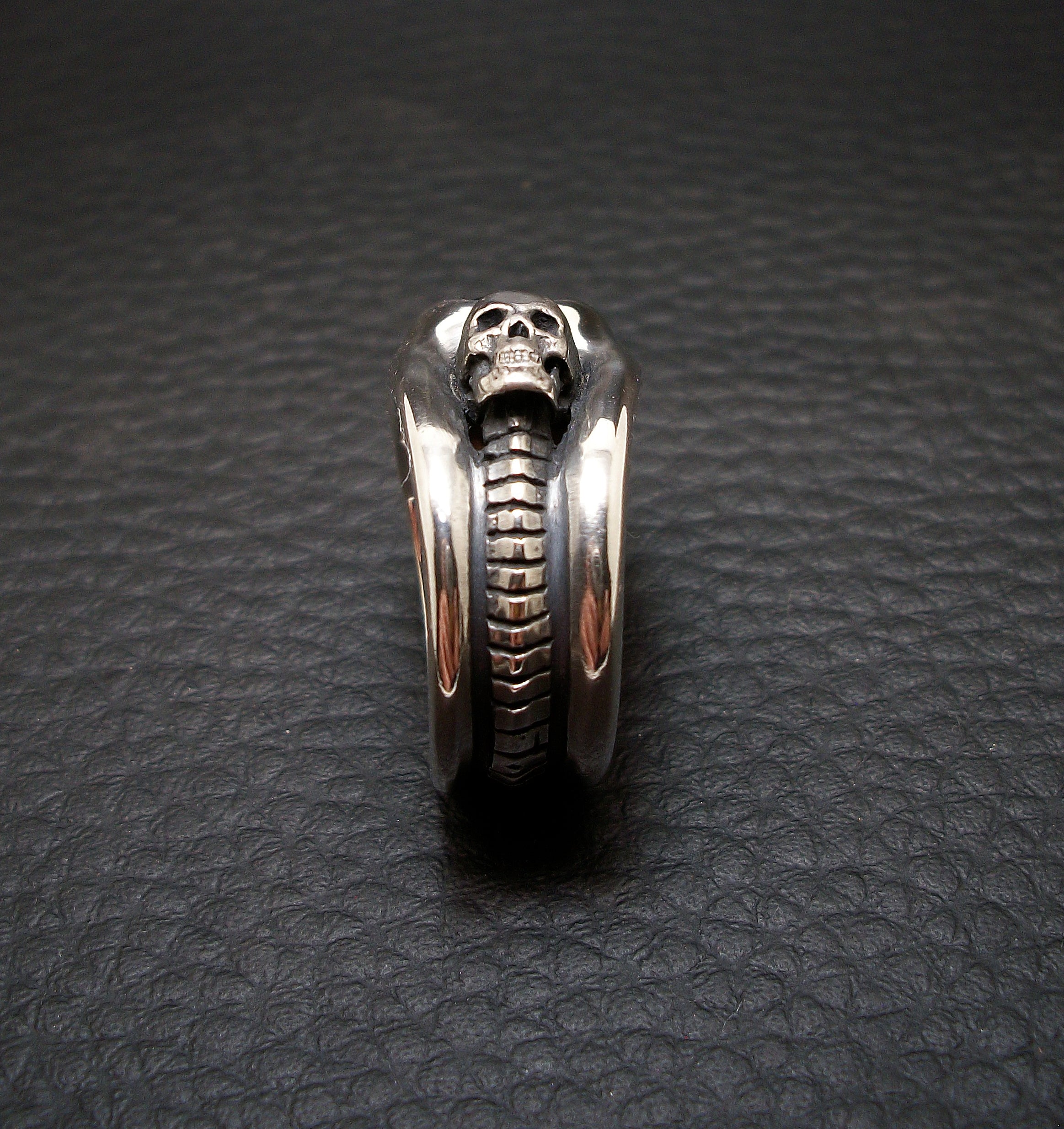 Skull Engagement Ring, Sterling Silver Skull Ring, Garnet Ring, Love to Death Ring, Inspired by HR Giger, Claw Ring, Silveralexa