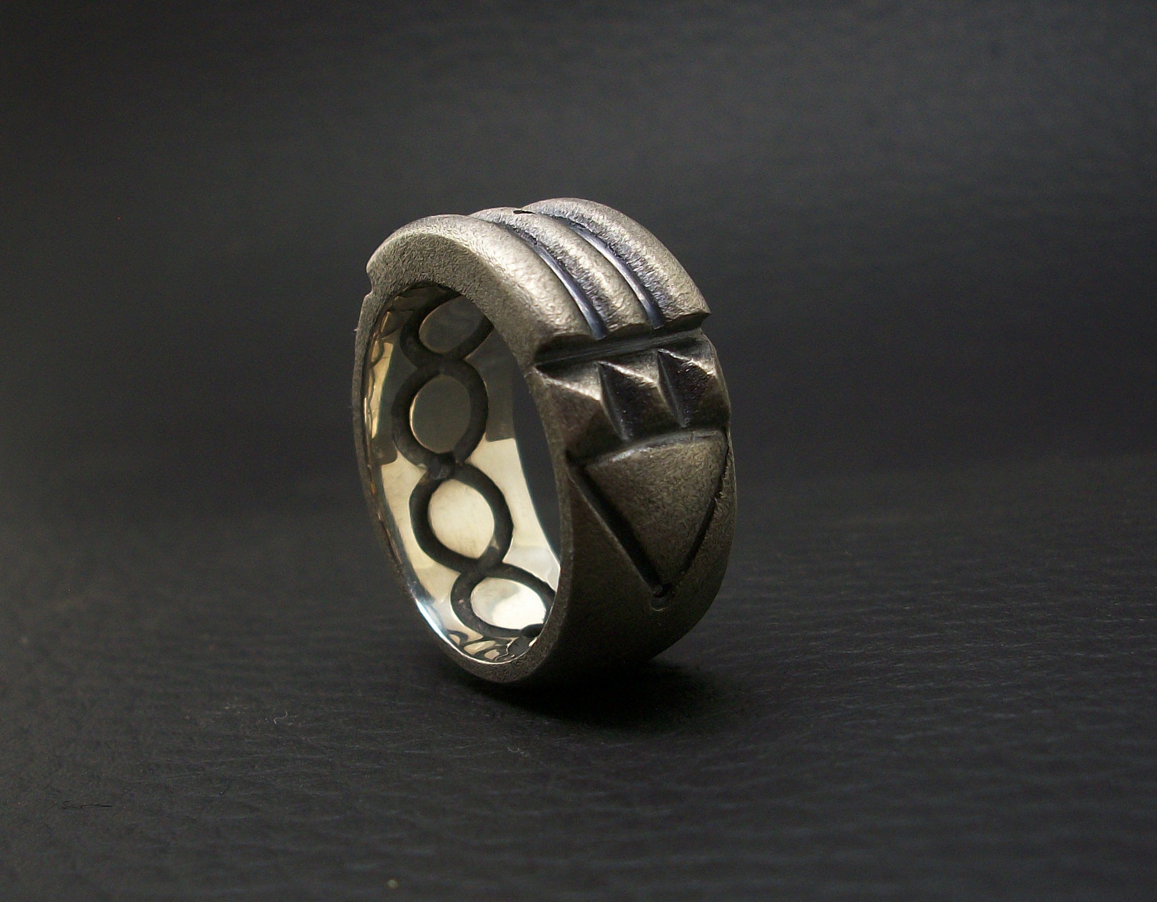 Atlantis Ring, Sterling Silver Atlantis Ring, Textured blackened finish, Silver Unisex Ring, All Sizes, Silveralexa