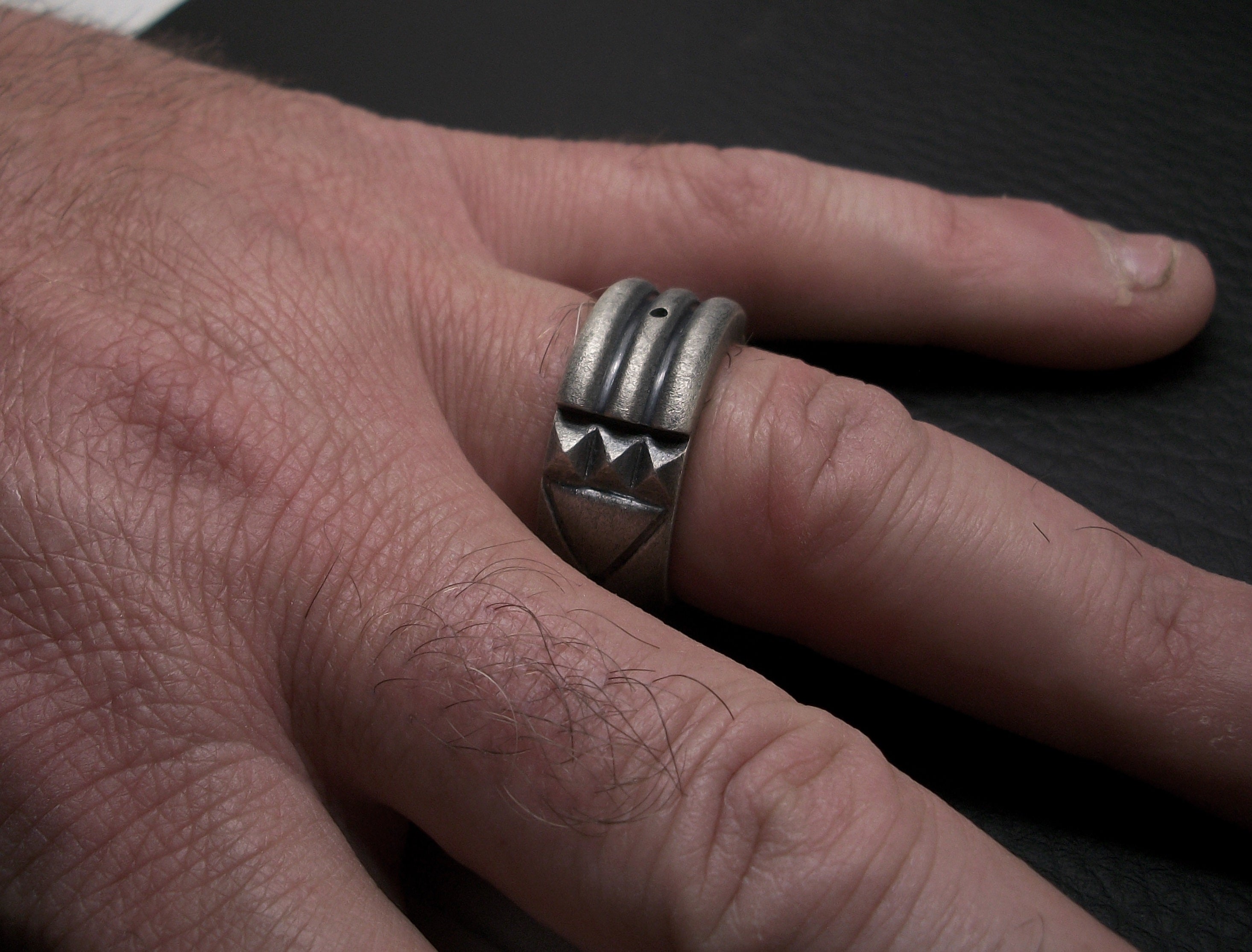 Atlantis Ring, Sterling Silver Atlantis Ring, Textured blackened finish, Silver Unisex Ring, All Sizes, Silveralexa