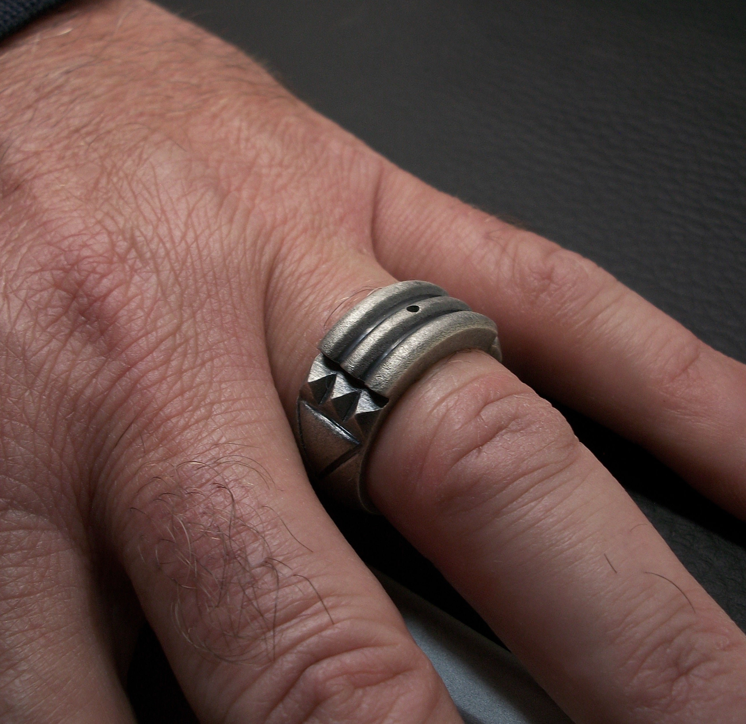 Atlantis Ring, Sterling Silver Atlantis Ring, Textured blackened finish, Silver Unisex Ring, All Sizes, Silveralexa