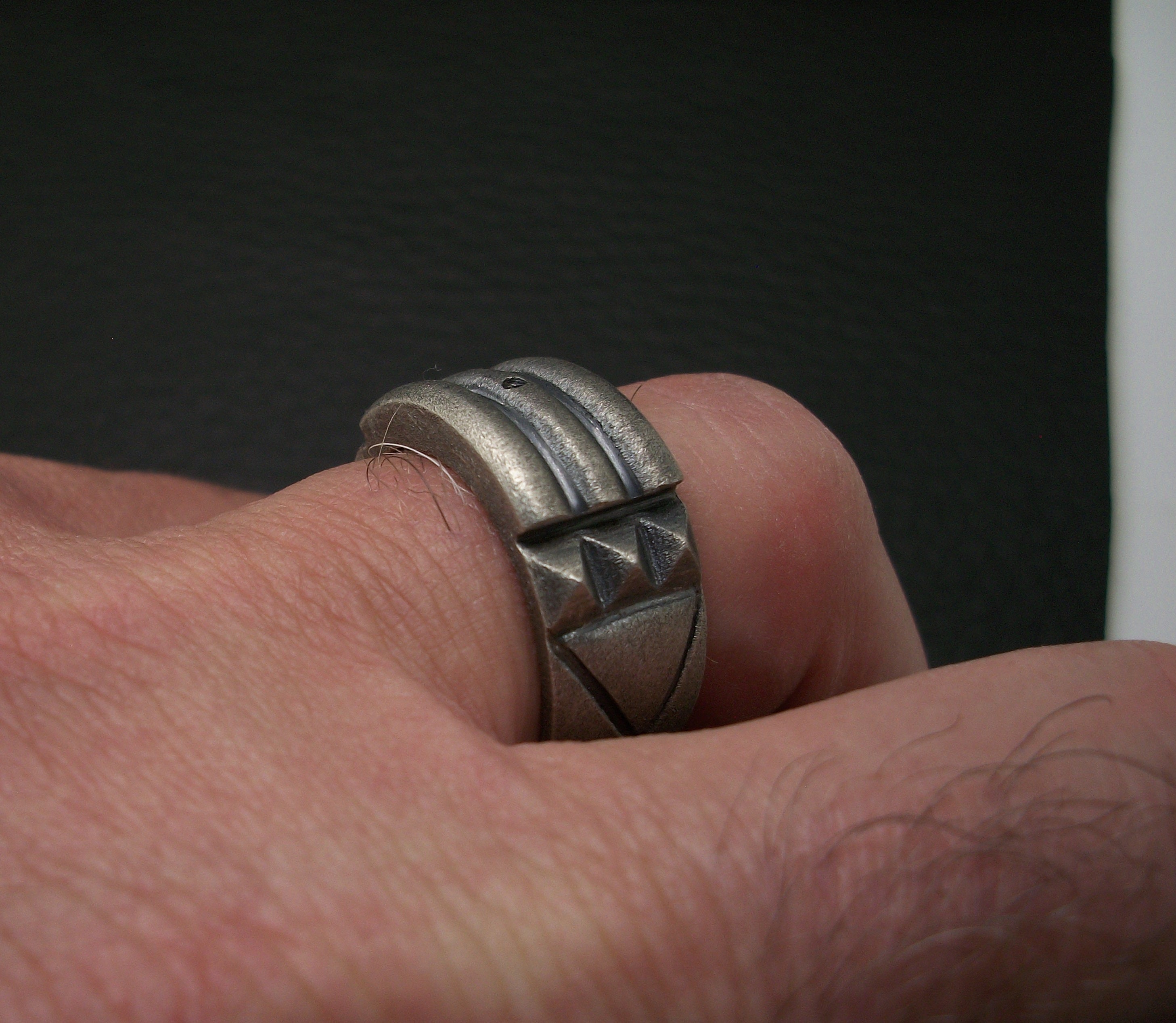 Atlantis Ring, Sterling Silver Atlantis Ring, Textured blackened finish, Silver Unisex Ring, All Sizes, Silveralexa