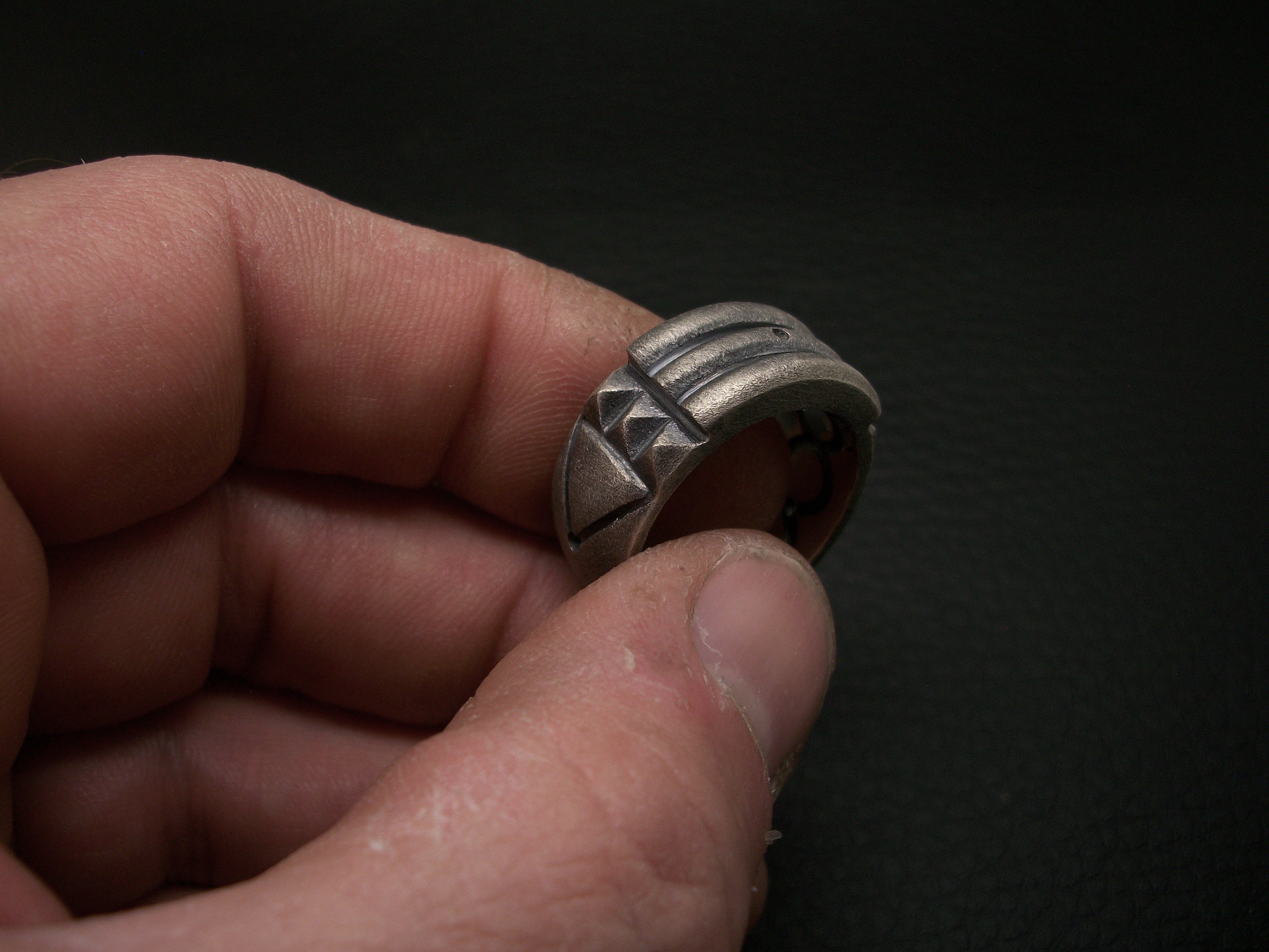 Atlantis Ring, Sterling Silver Atlantis Ring, Textured blackened finish, Silver Unisex Ring, All Sizes, Silveralexa