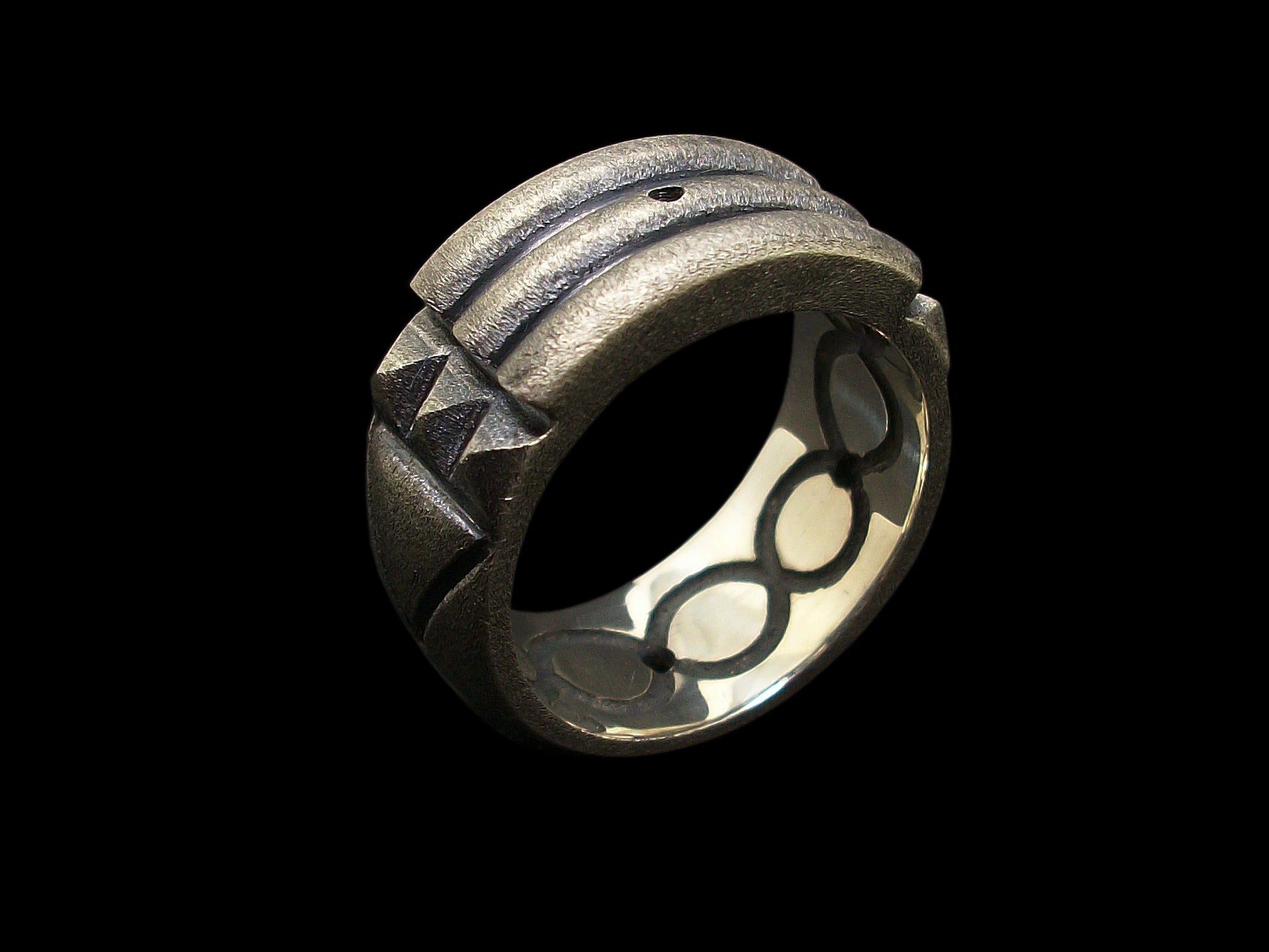 Atlantis Ring, Sterling Silver Atlantis Ring, Textured blackened finish, Silver Unisex Ring, All Sizes, Silveralexa