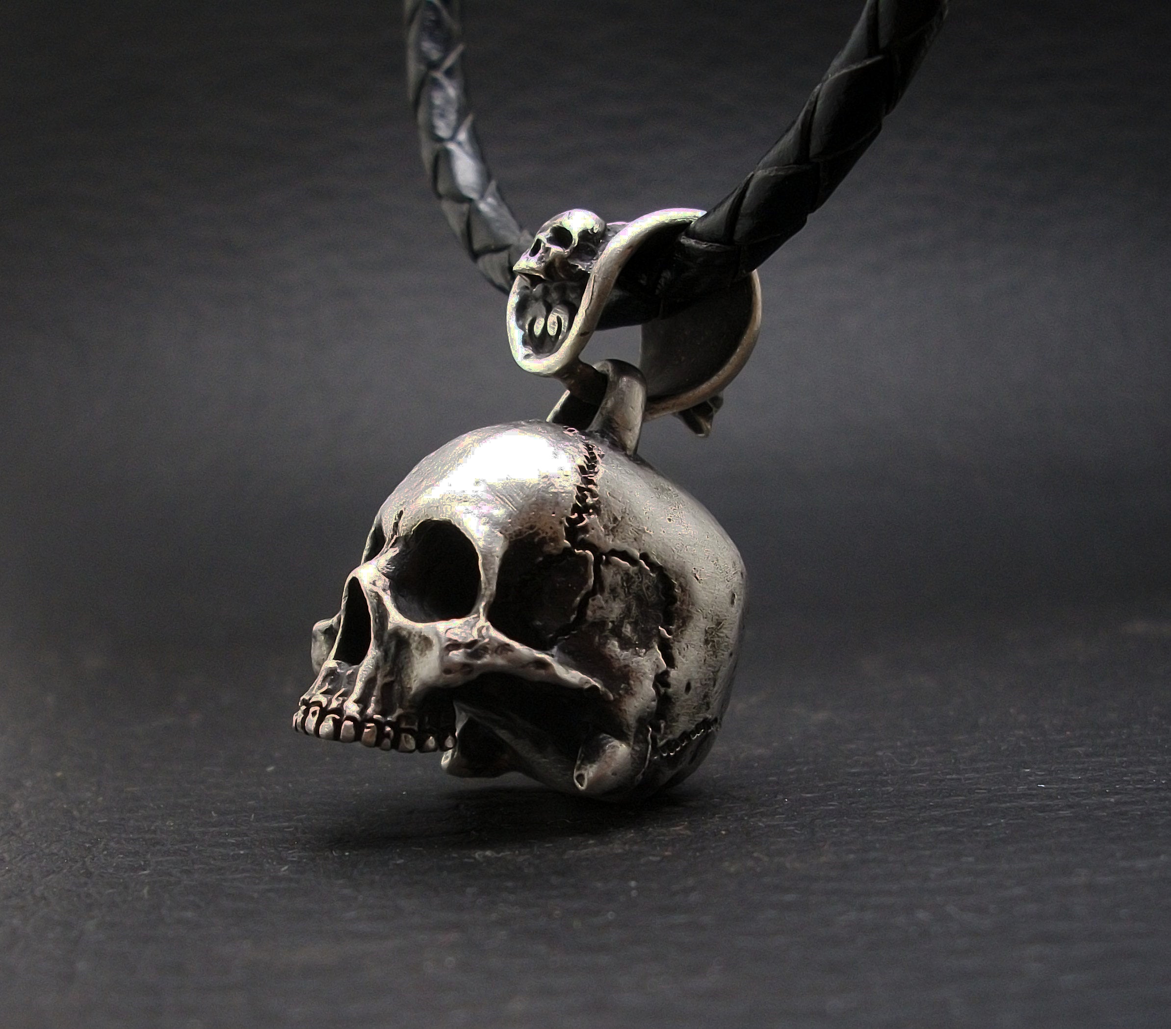 Skull Pendant, Sterling Silver skull Pendant, Heavy 40 grams