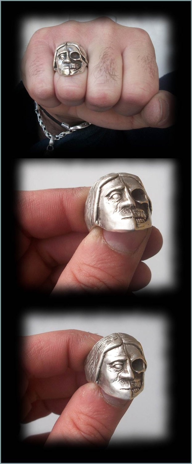 Skull ring - Sterling Silver Indian Toltec warrior Skull ring - ALL SIZES