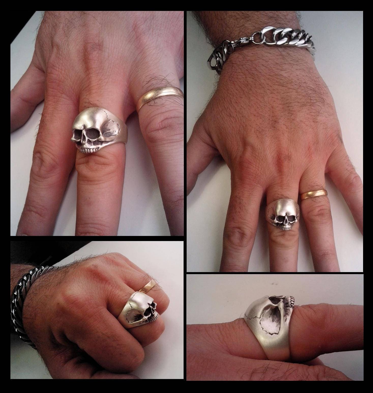 Skull Ring - Sterling Silver Keith Richards Skull Ring - ALL SIZES