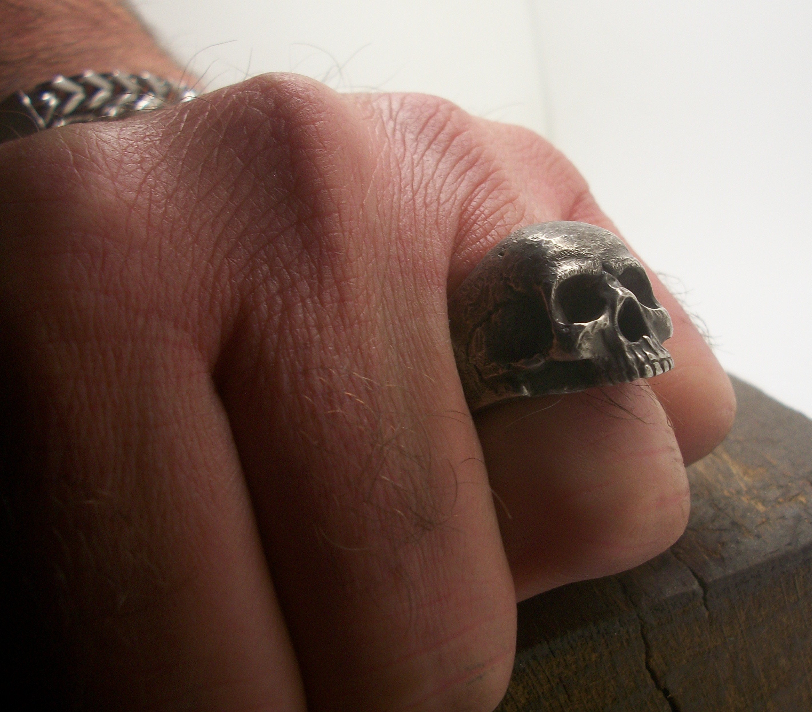 Skull ring - Sterling Silver Keith Richards Skull Ring - ALL SIZES available
