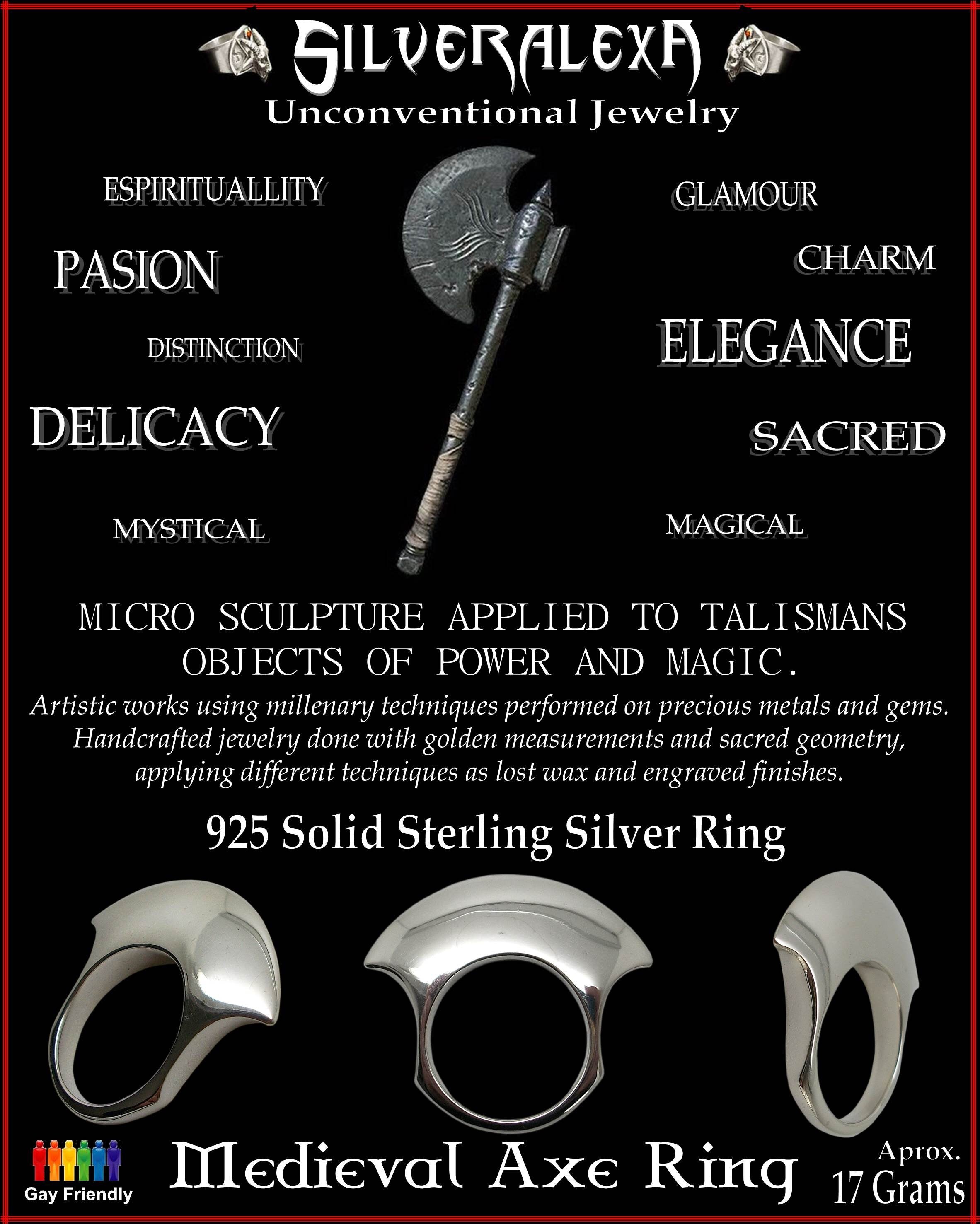 Axe ring - Sterling Silver Medieval Axe Ring - ALL SIZES