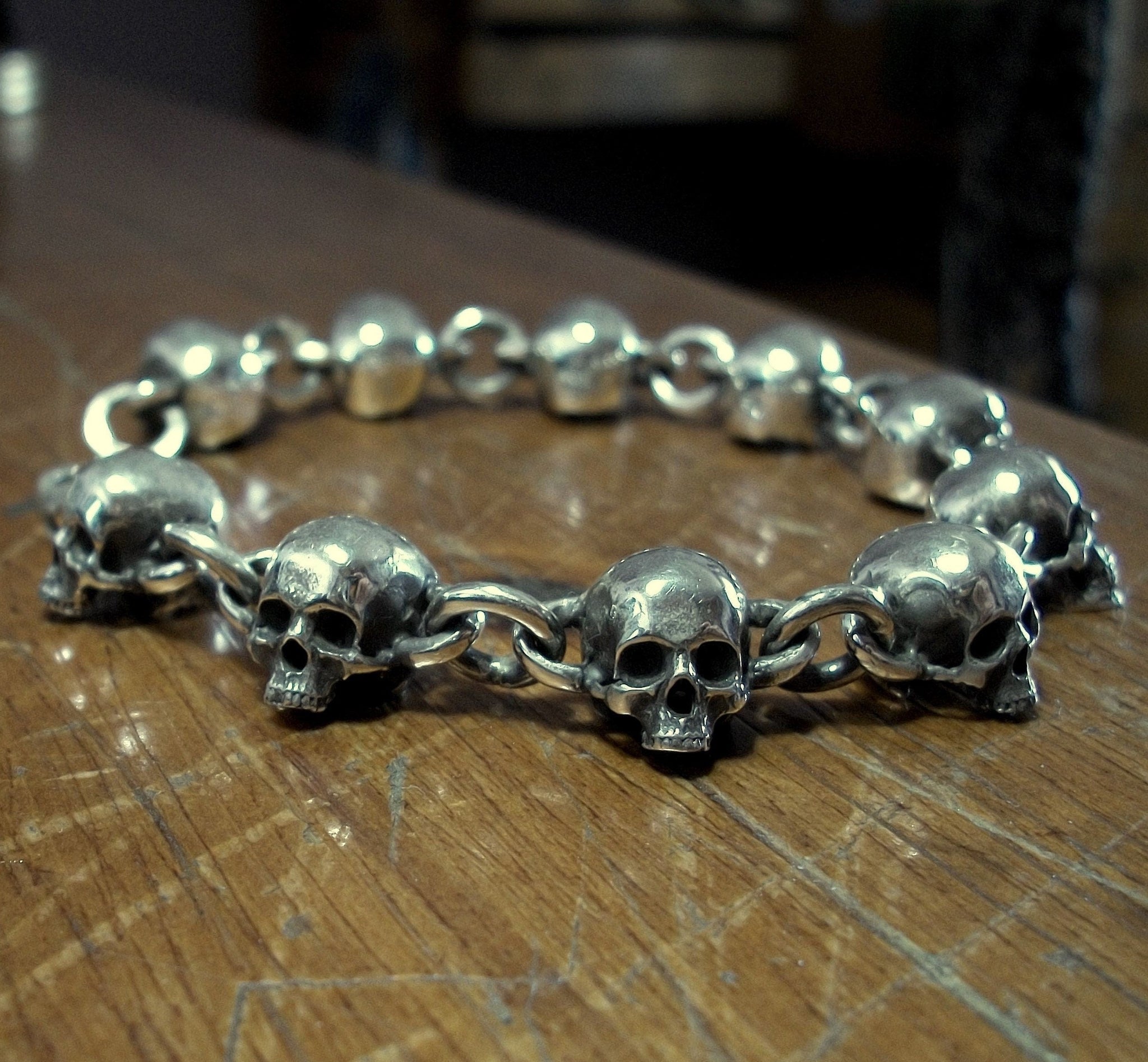 Skull Bracelet Sterling Silver skull bracelet chain – Silveralexa
