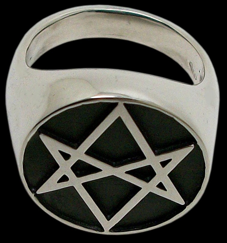 Unicursal Hexagram - Sterling Silver Hexagram Symbol Ring - ALL SIZES
