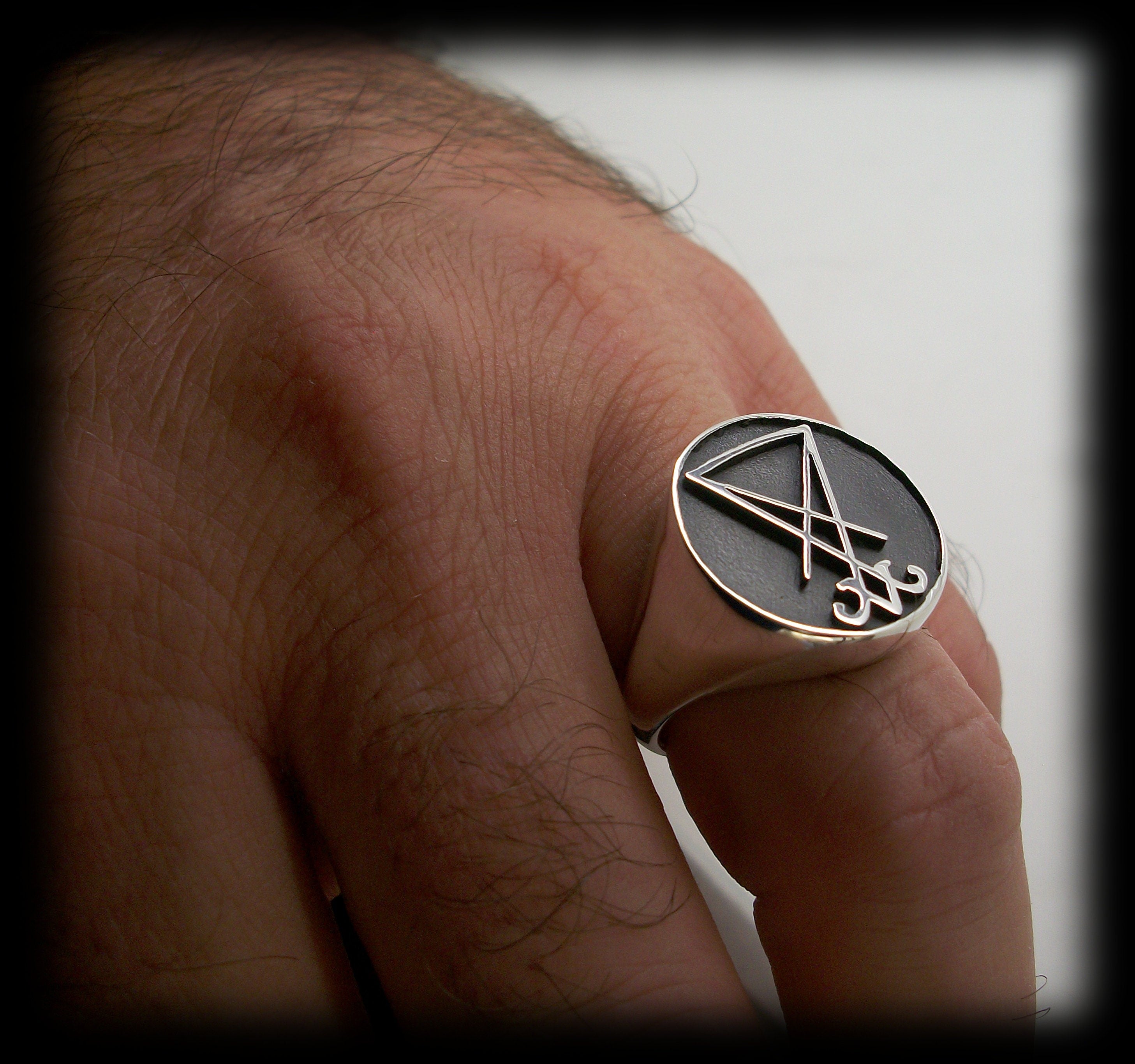 Sigil Of Lucifer - Sterling Silver Lucifer Symbol Ring - ALL SIZES