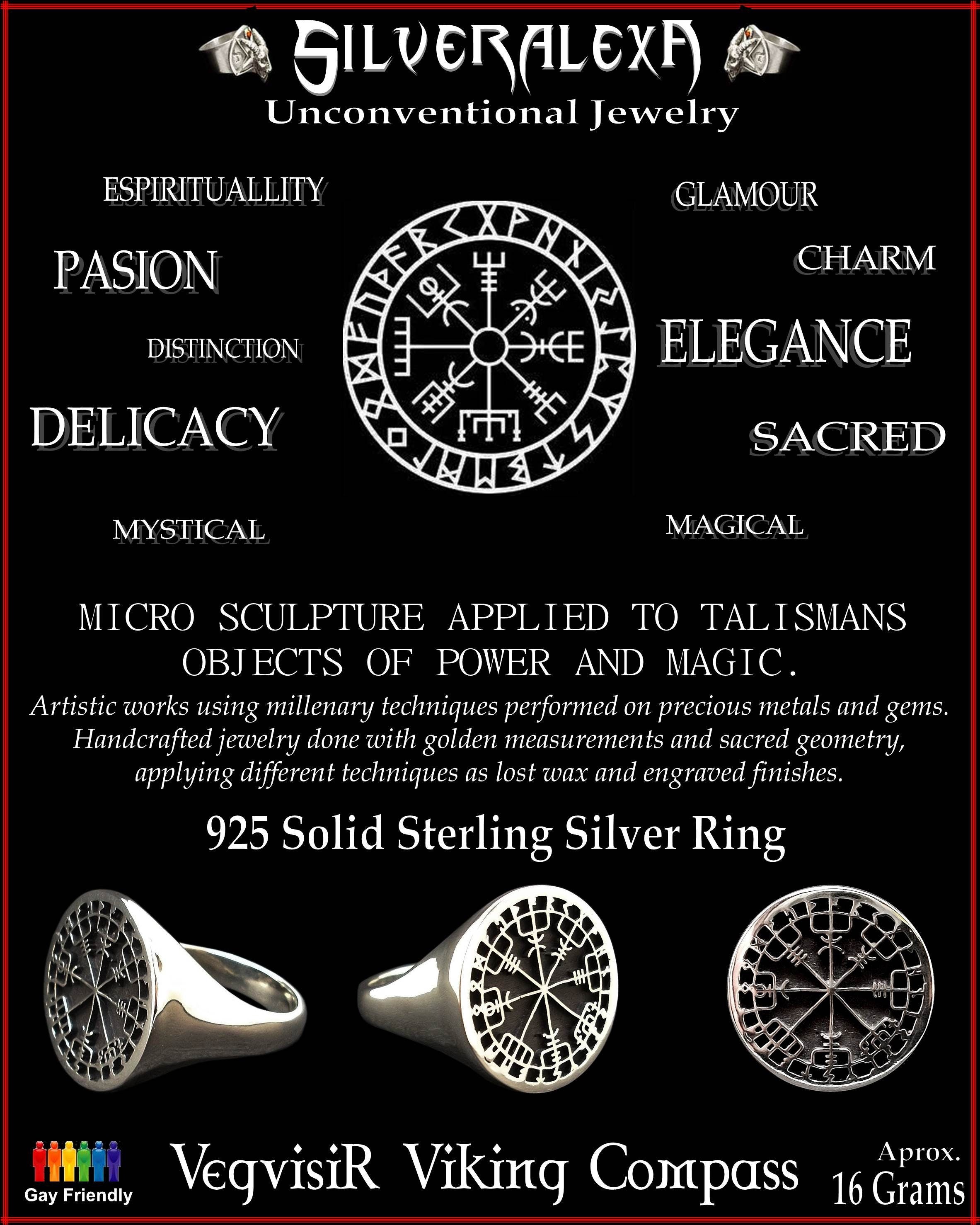 Vegvisir ring - Sterling Silver Viking Vegvisir Ring - ALL SIZES