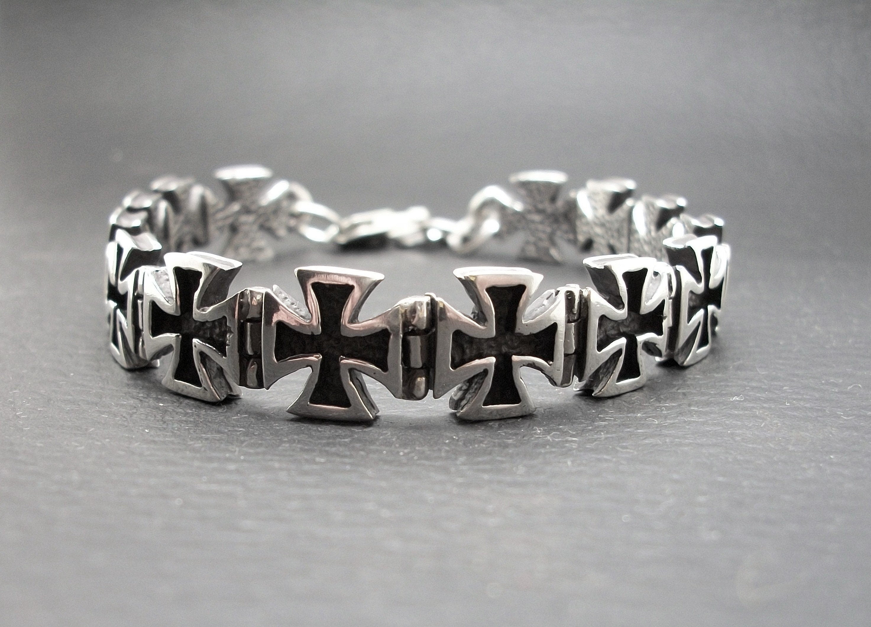 Iron Cross Bracelet - Sterling Silver bracelet chain