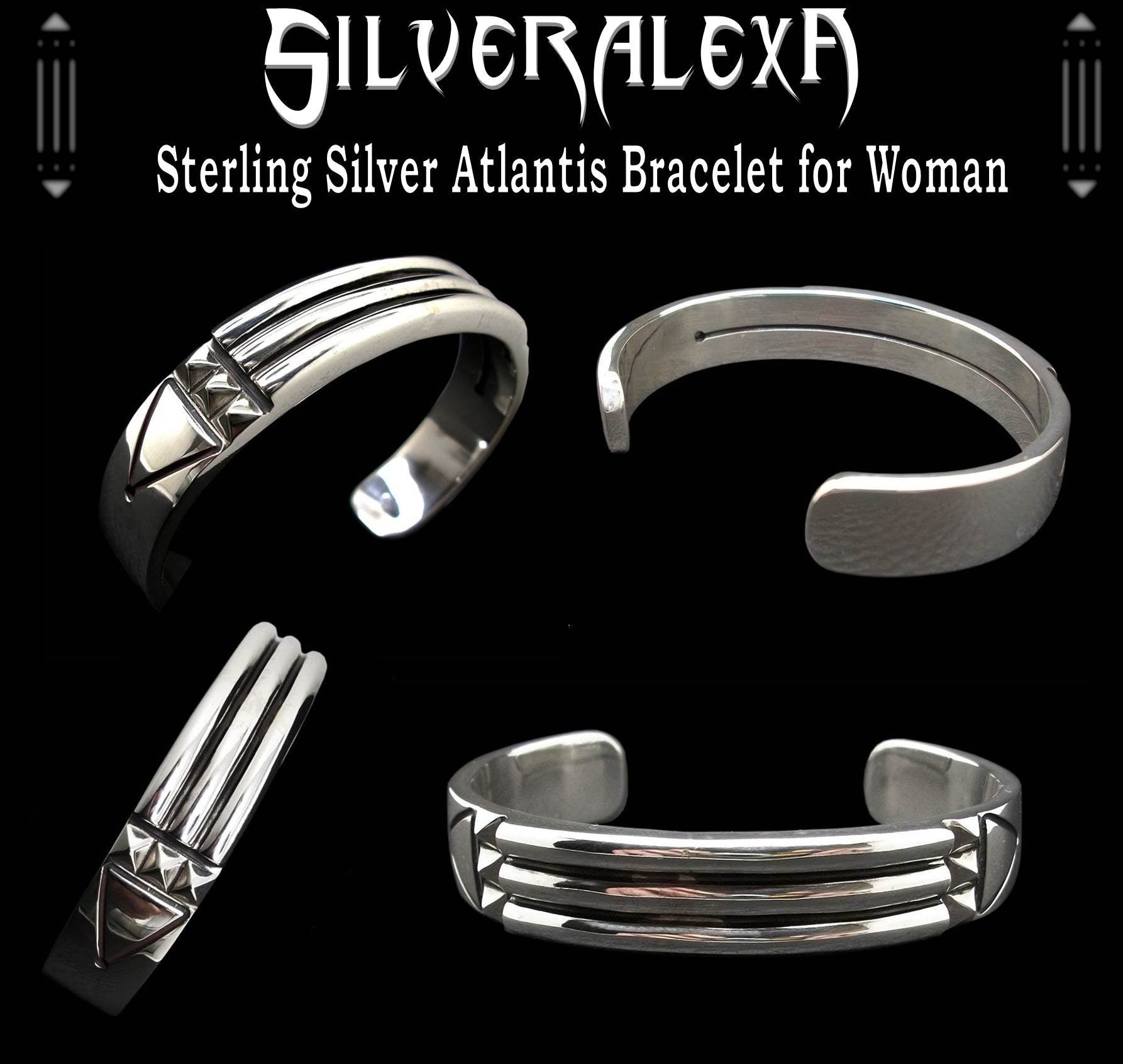 Women's Huge !! 925 Solid Sterling Silver Atlantis Bracelet - 50 grams !!! unbreakable