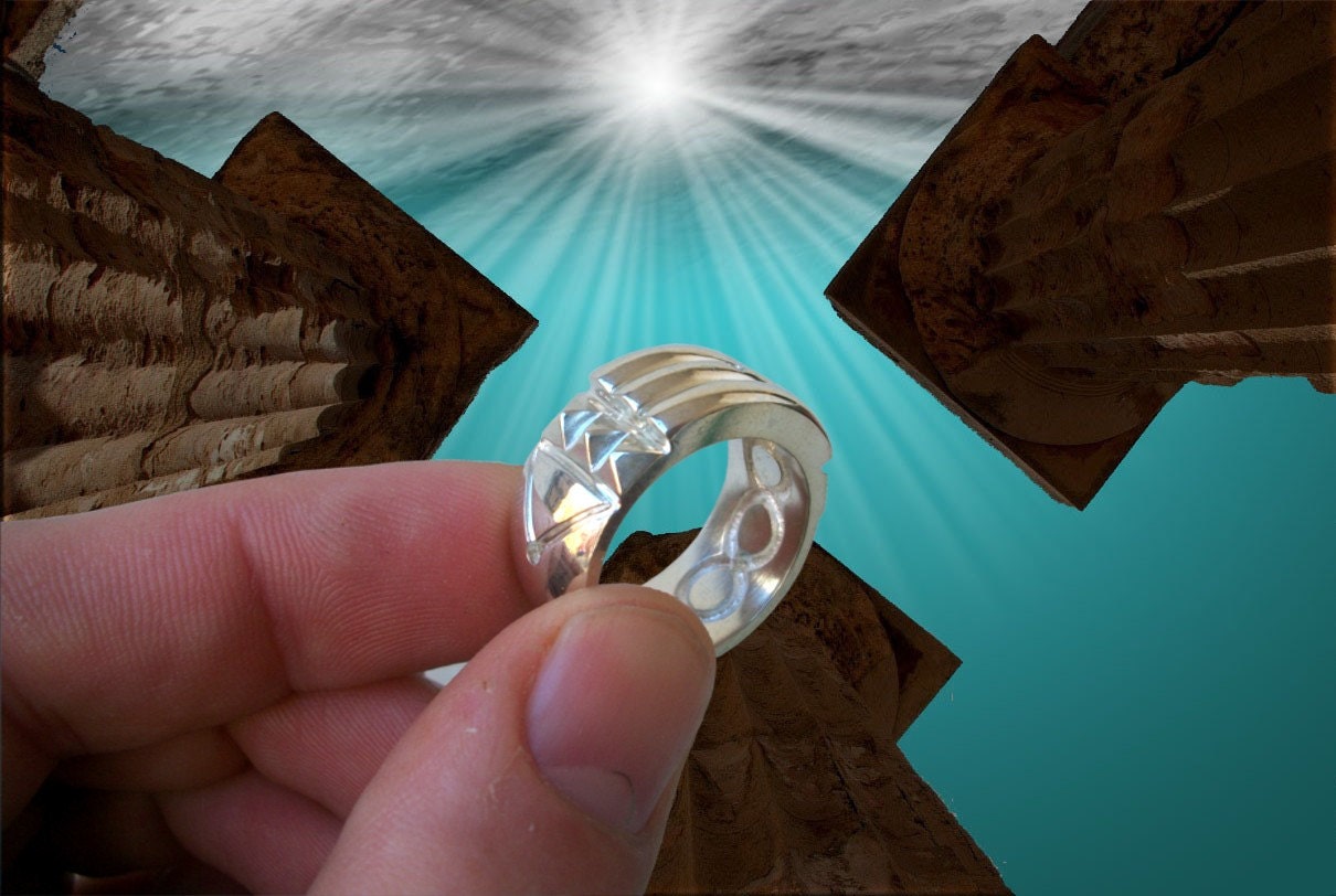 Atlantis Ring - Sterling Silver Atlantis Ring -ALL SIZES- Shiny Finish