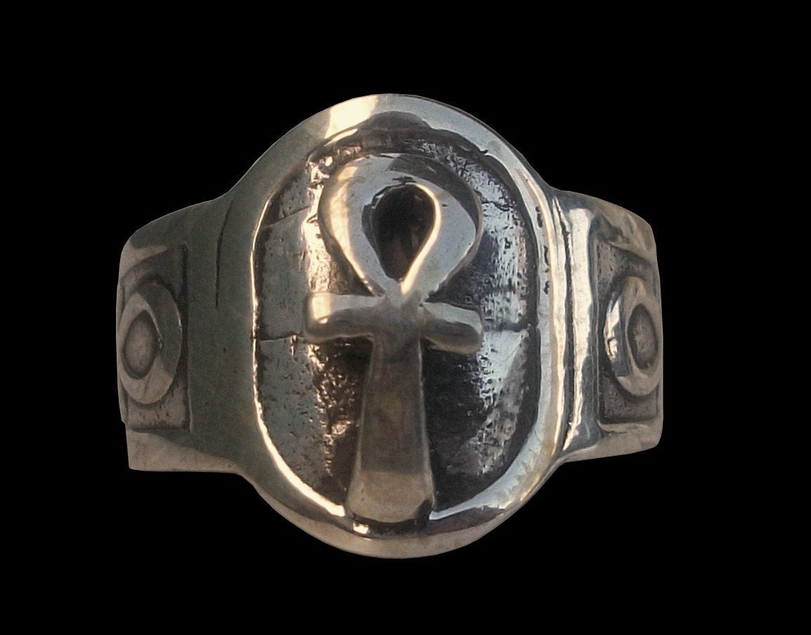 Ankh ring - Sterling Silver Egyptian Ankh cross ring - powerful fertility charm