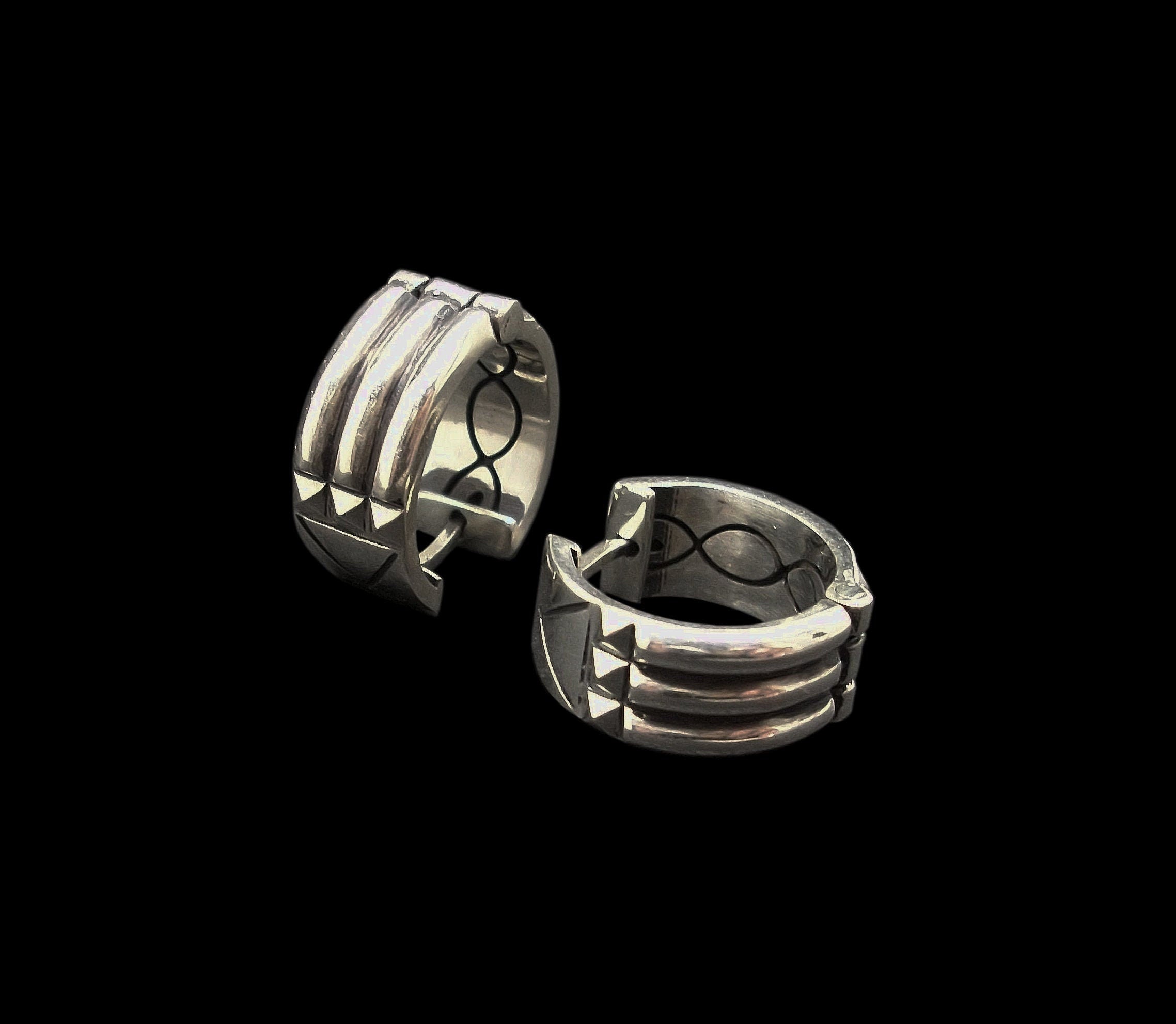 Atlantis Earrings- Sterling Silver Atlantis Ring Earrings (Pair)