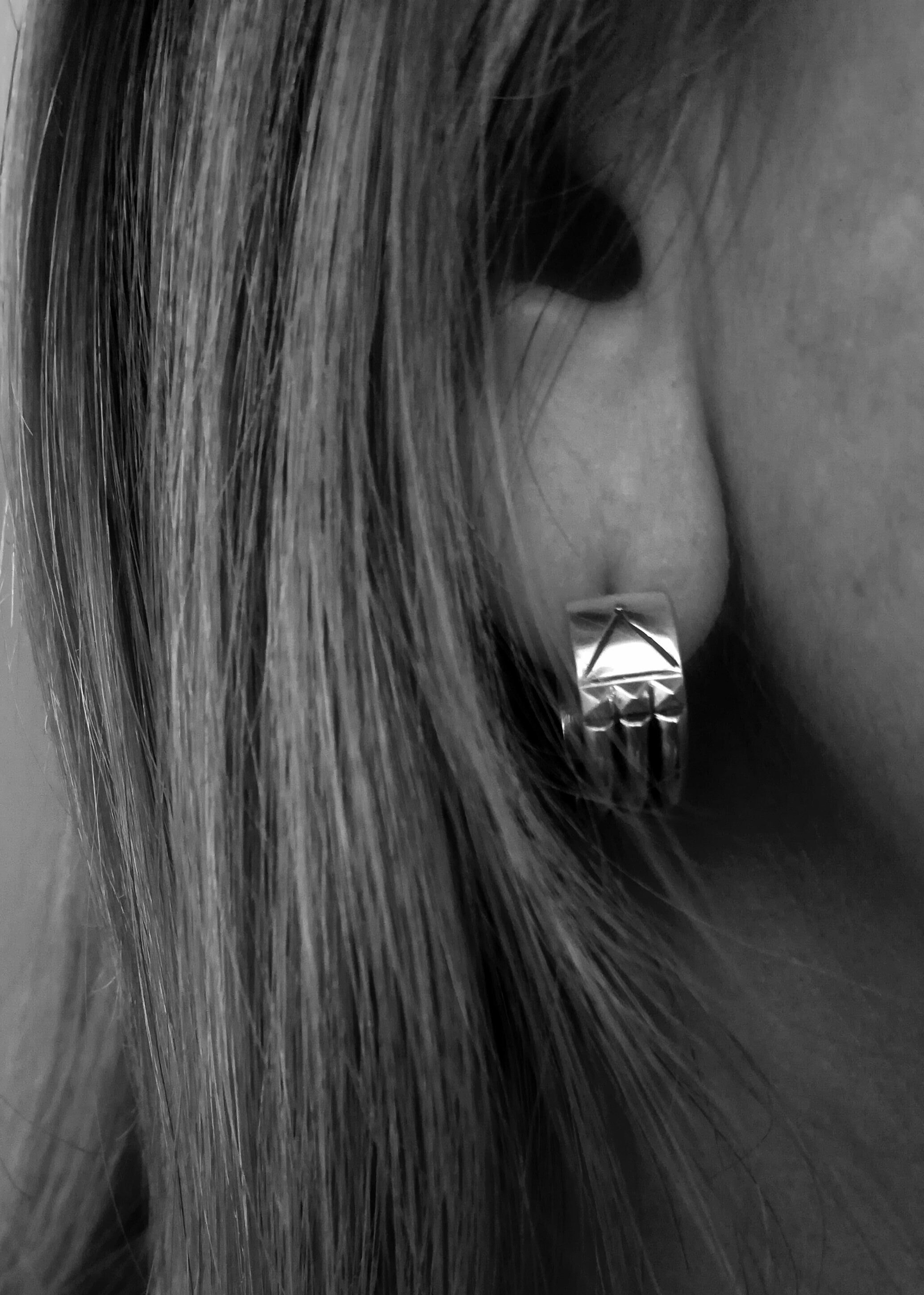 Atlantis Earrings- Sterling Silver Atlantis Ring Earrings (Pair)