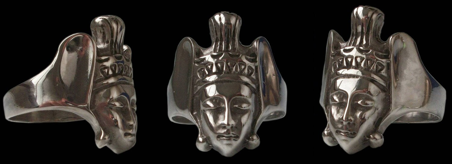 goddess ring - Sterling Silver Vishnu Ring - Hinduism God of Preservation