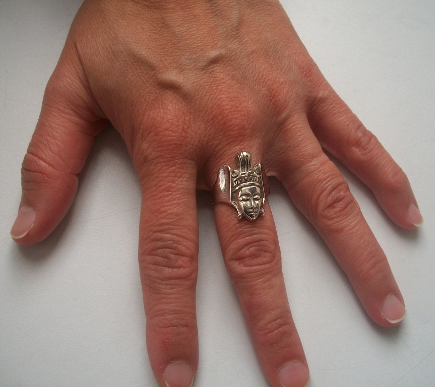 goddess ring - Sterling Silver Vishnu Ring - Hinduism God of Preservation