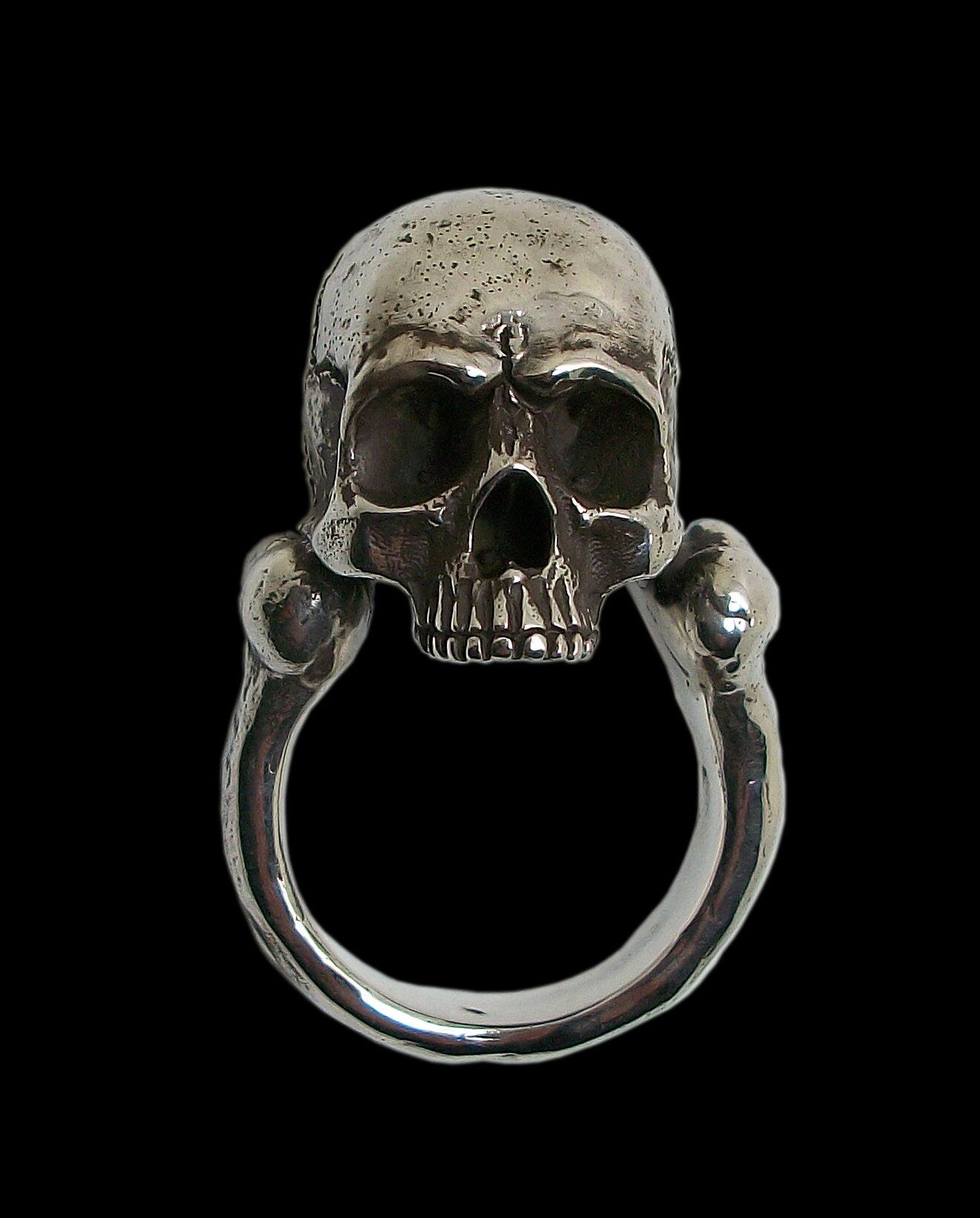 Skull ring - Sterling Silver Skull Ring Bone Band- ALL SIZES