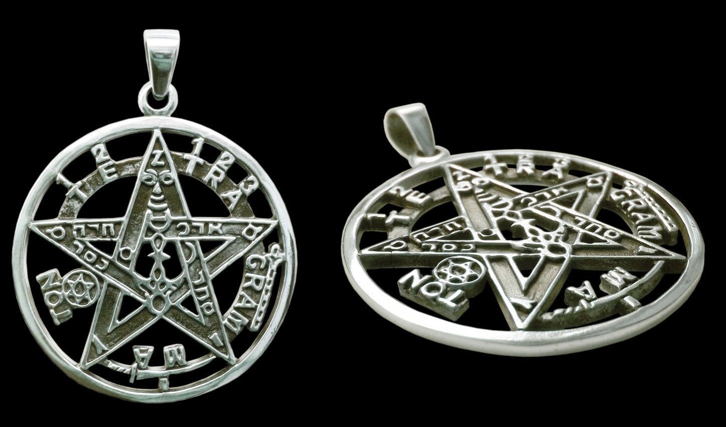 Tetragrammaton pendant - Sterling Silver Esoteric Pentagram Pendant - Tetragrammaton Name of God