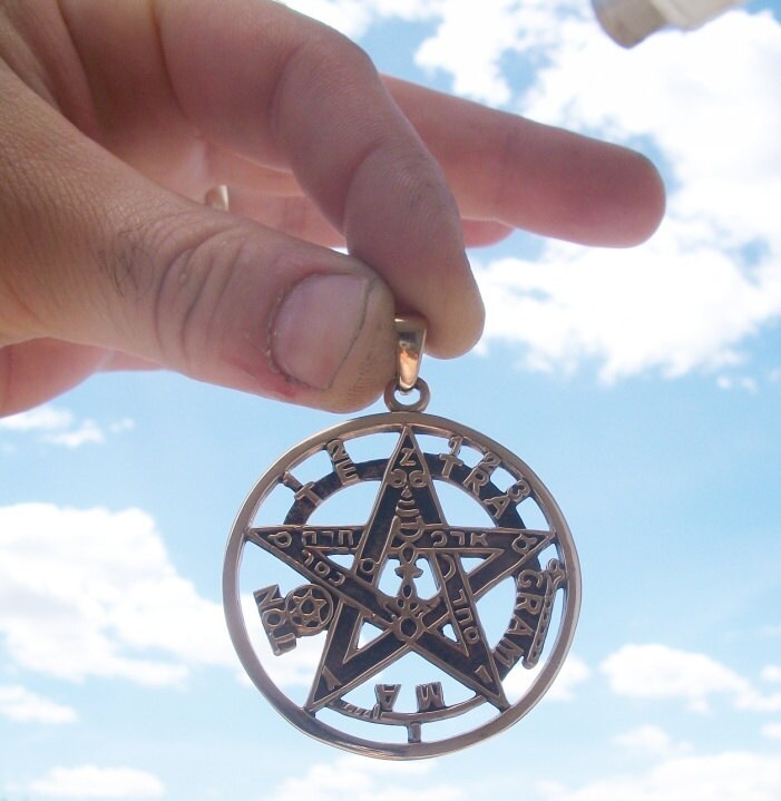 Tetragrammaton pendant - Sterling Silver Esoteric Pentagram Pendant - Tetragrammaton Name of God