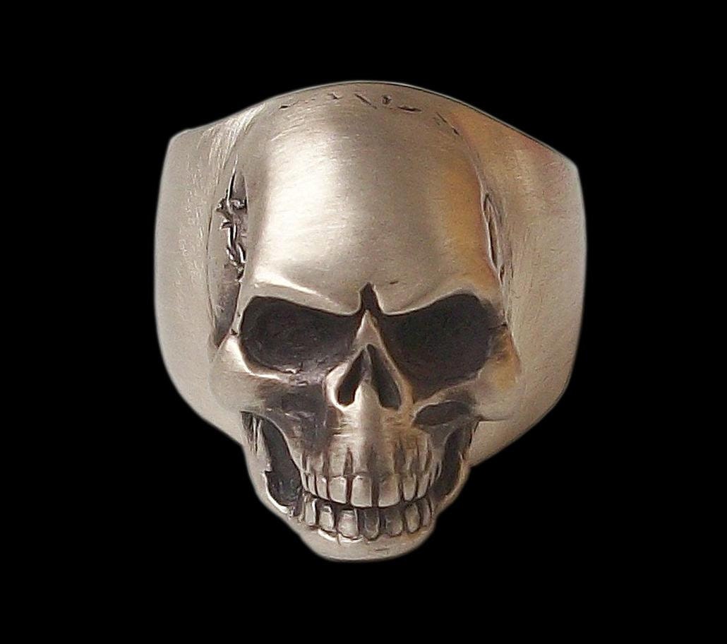 Skull ring - Sterling Silver Rock n Roll skull Ring (Solid inside) - ALL SIZES