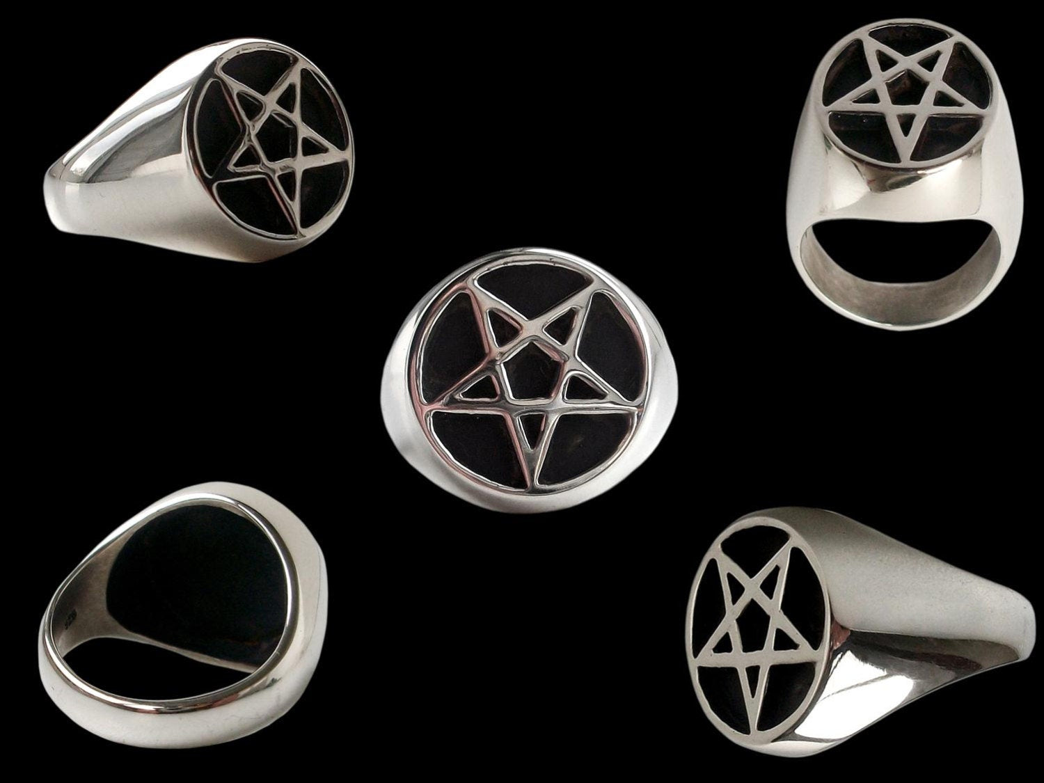 Pentacle ring - Sterling Silver Pentacle Ring -  ALL SIZES