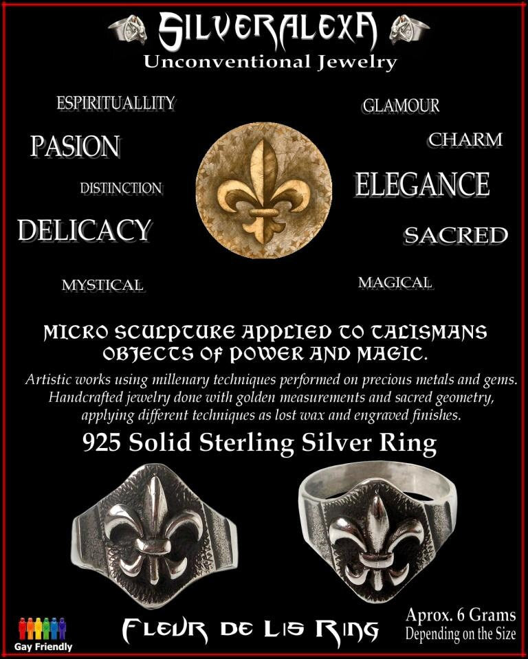 Fleur de lis ring - Sterling Silver Fleur de Lis ring - powerful wisdom protection charm - All Sizes