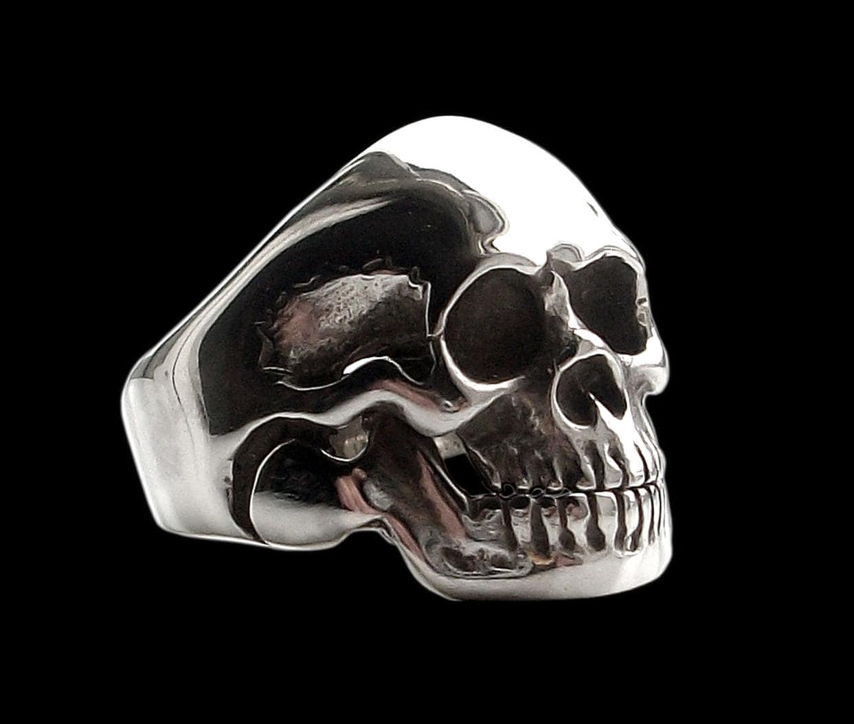 Skull ring - Sterling Silver Movable Jaw Skull Ring -  ALL SIZES