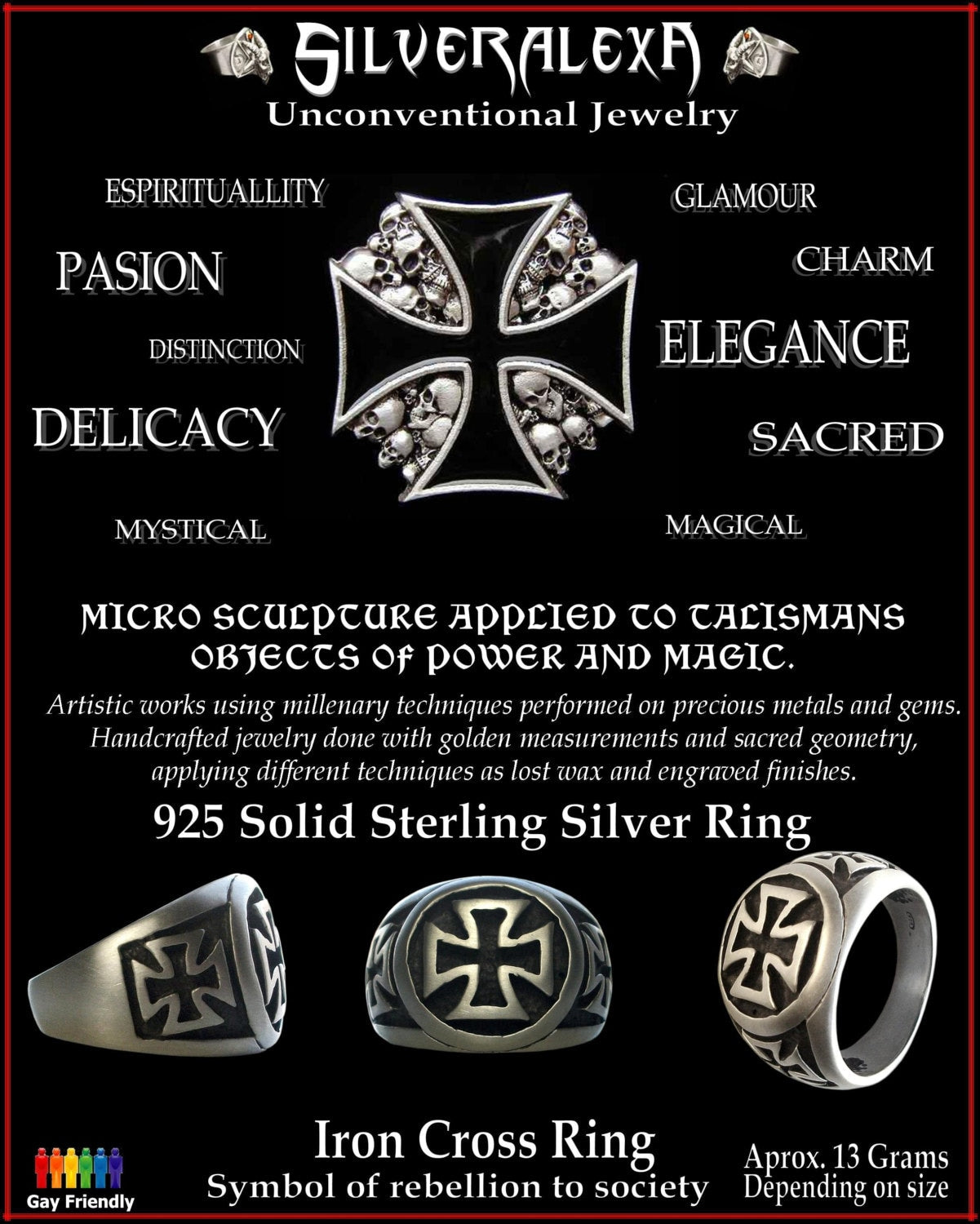 Iron cross ring - Sterling Silver Iron Cross Ring - ALL SIZES