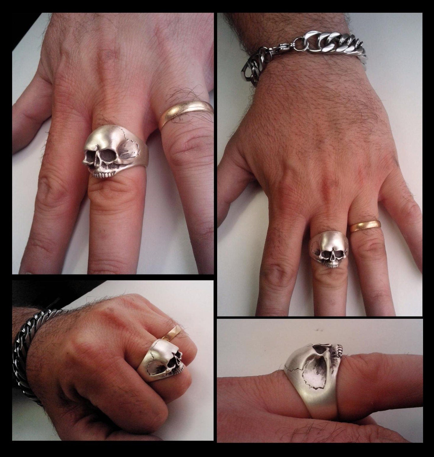 Skull ring - Sterling Silver Keith Richards Skull Ring - ALL SIZES