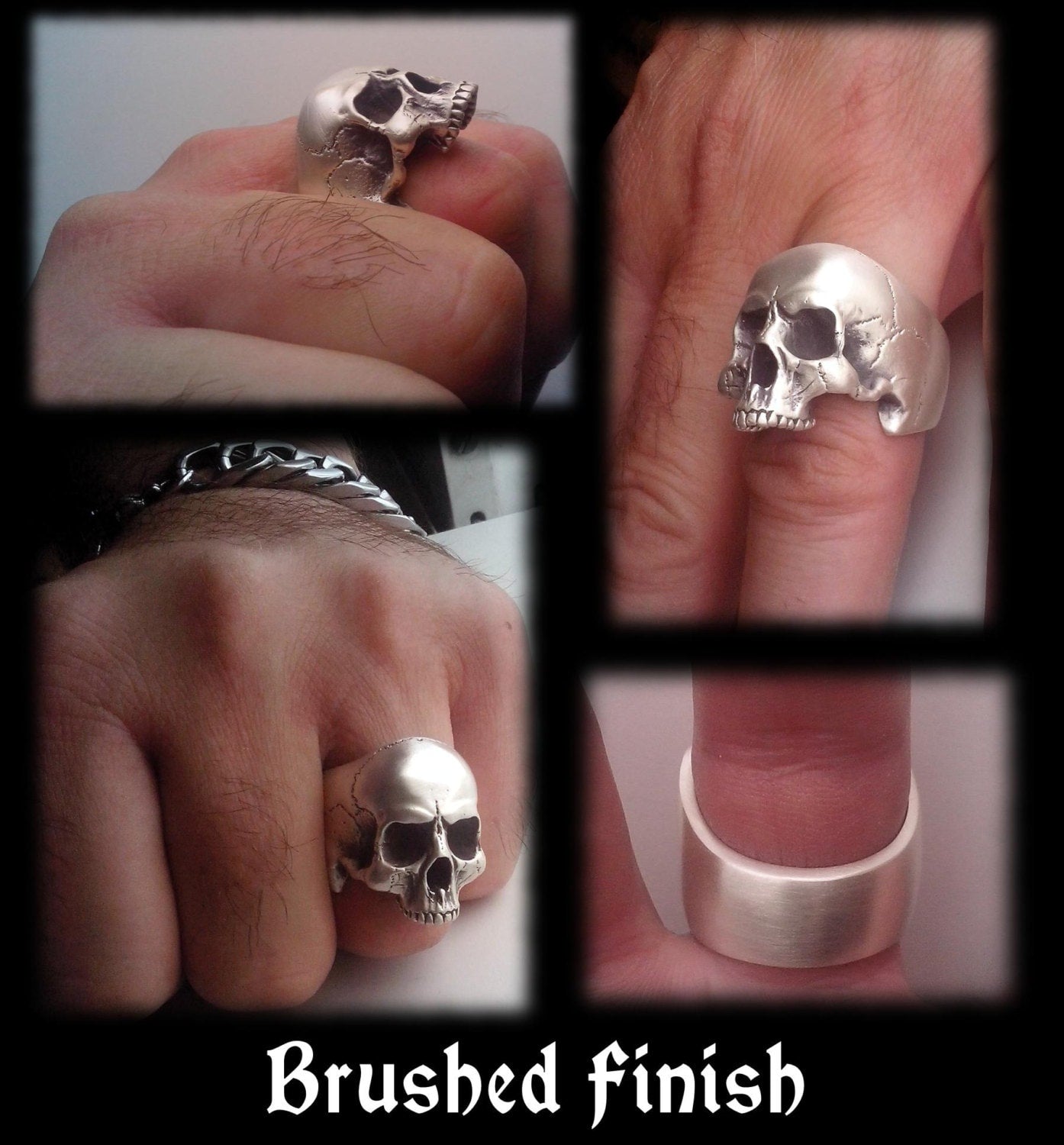 Skull ring - Sterling Silver Anatomical Keith Richards Skull Ring