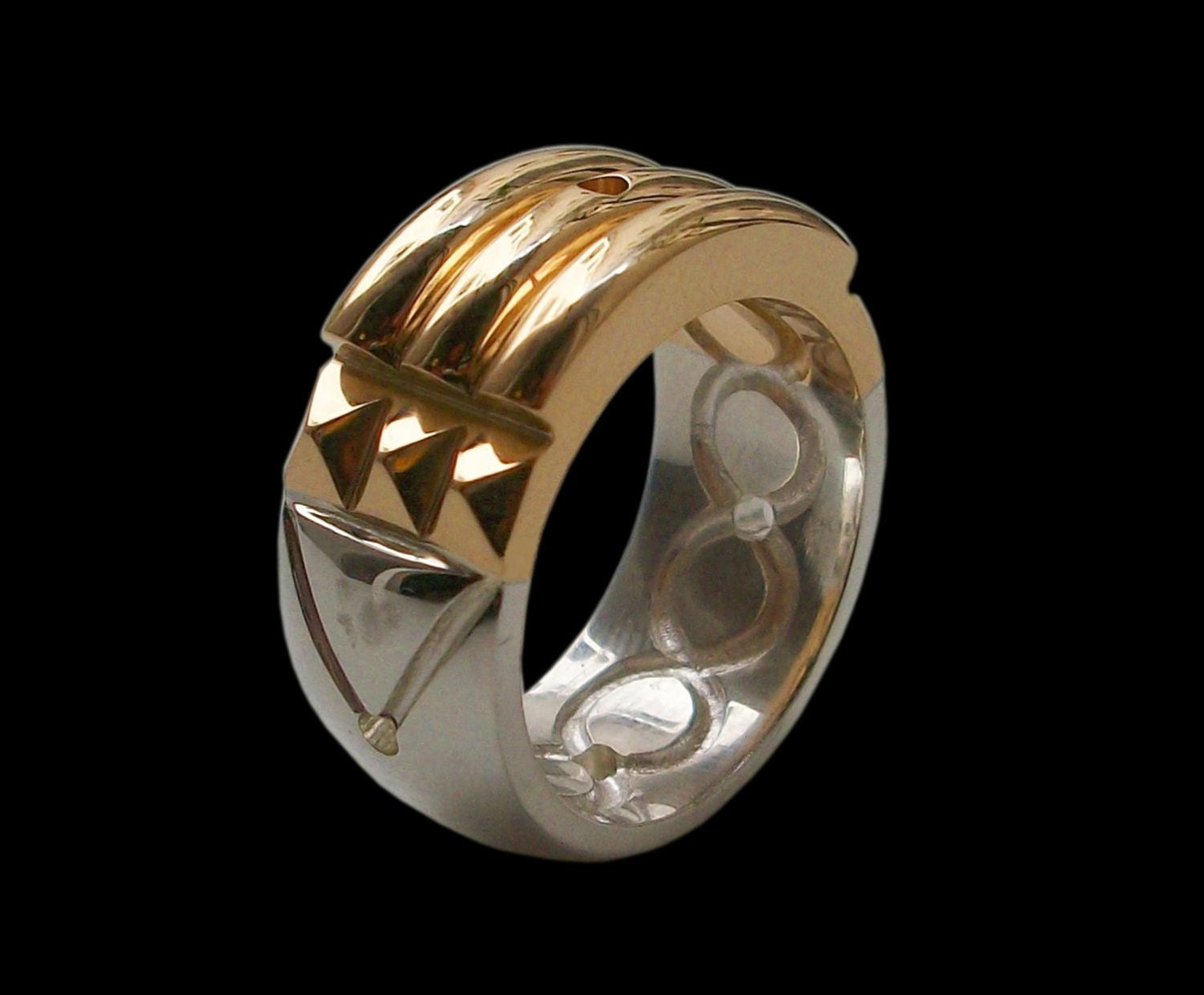 Atlantis ring - Sterling Silver Atlantis Ring- 24k Gold Plated -Bright Finish-  ALL SIZES