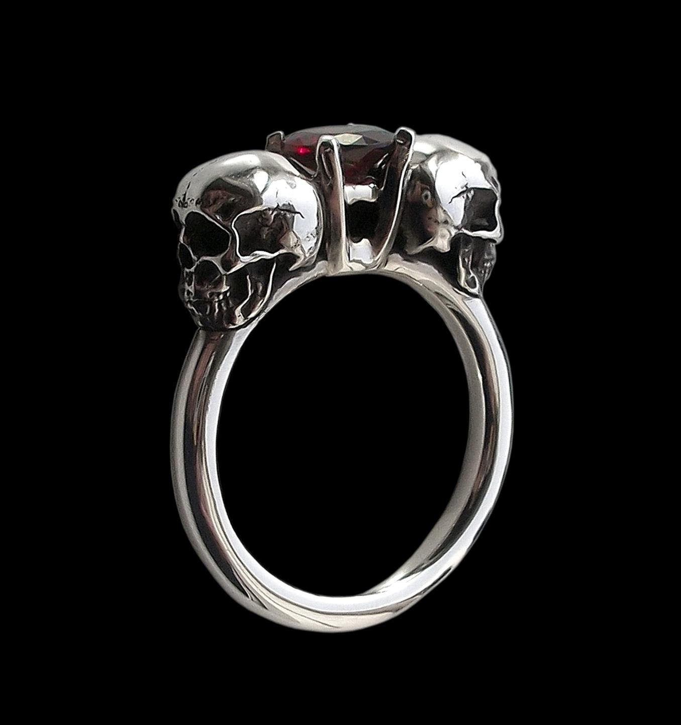 Gothic Vampire Skull Ring Mens Stainless Steel skull ring Biker Rings Punk  Gift | eBay